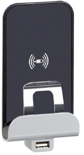 Беспроводное зарядное устройство + USB Legrand Valena Allure 2400мА антрацит картинка